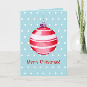 Rött julblått kort