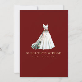 Rött juldecor Bachelorette Helg Card Inbjudningar