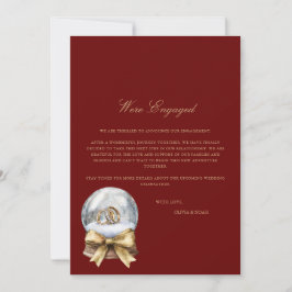 Rött juldekorkort för Förlovning Meddelande