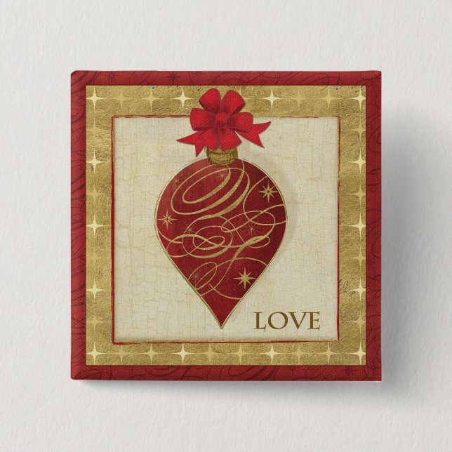 Rött julDŽcor hopp Knapp (Framsida)