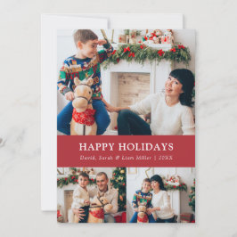 Rött julfoto-samlingskort julkort