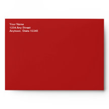 Rött julkort - kuvert med Returadress