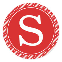 Rött julomslag förseglingsstift med monogram