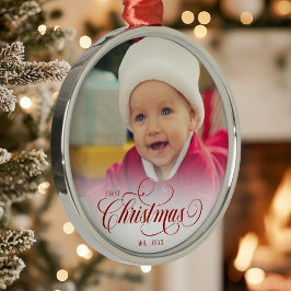 Rött julskript Foto Ornament