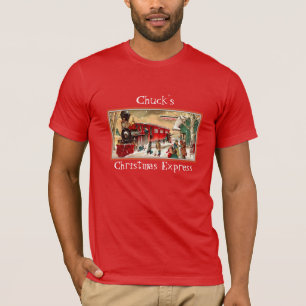 Rött jultåg för vintage t-shirt
