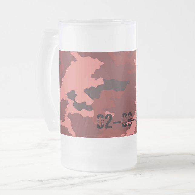 Rött kamouflage mönster frostat ölglas (Framsida vänster)