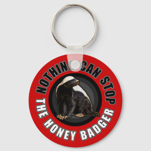 Rött kan ingenting STOPPA honey badger Nyckelring