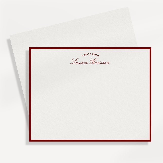 Rött kantigt elegant modern brevpapper antecknings inbjudningar (Skapare uppladdad)