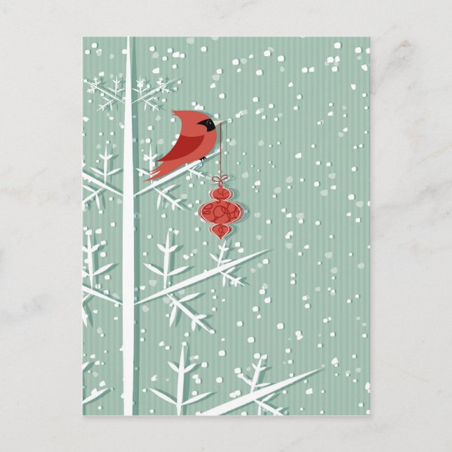 Rött kardinalvykort vykort (Framsida)