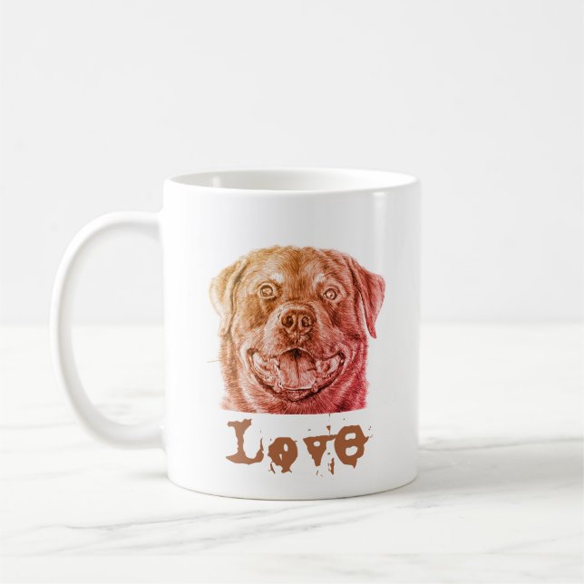 Rott Kärlek Kaffemugg (Vänster)