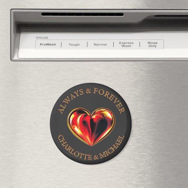 Rött Kärlekshjärta Alltid Och För Evigt Namn Själs Magnet (In Situ (Dishwasher))
