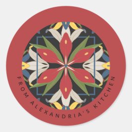 Rött kökskakel design | Från köket av Runt Klistermärke