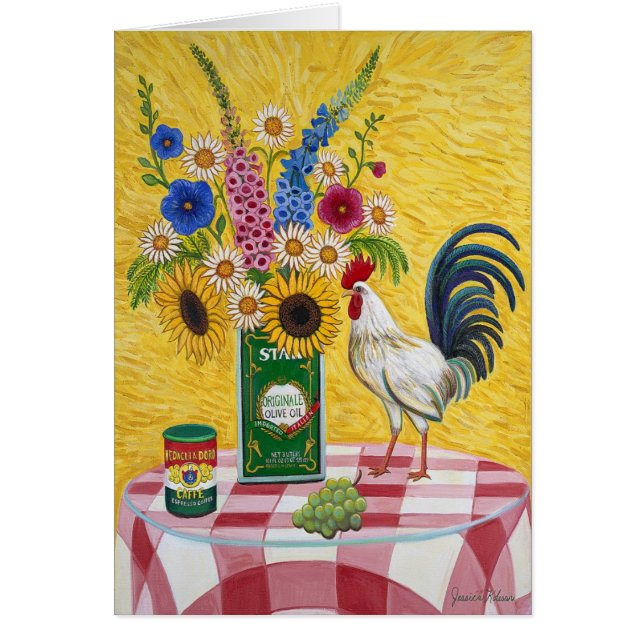 Rött kontrolltuppkort hälsningskort (Framsidan)