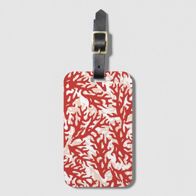 Rött korallmönster 2 bagagebricka (Framsida vertikal)
