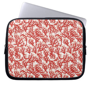 Rött korallmönster 2 laptop sleeve