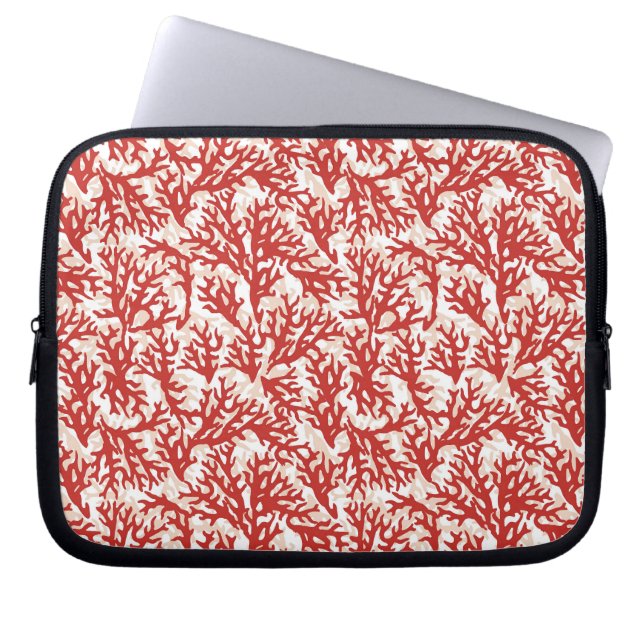 Rött korallmönster 2 laptop sleeve (Framsidan)