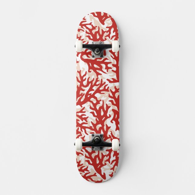 Rött korallmönster 2 skateboard bräda 21,5 cm (Framsida)