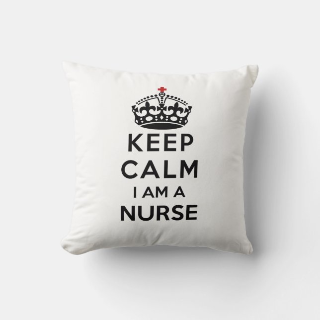 rött kors krona Keep Calm jag är en Sjuksköterska Kudde (Framsida)