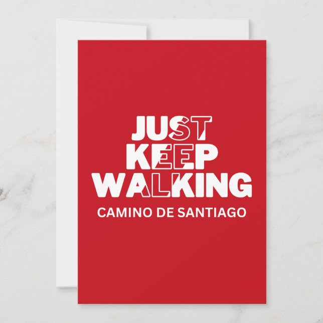 Rött kort för Camino de Santiago "Just Behålla Wal (Framsida)