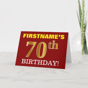 Rött kort för födelsedag "för 70th FÖDELSEDAG" för