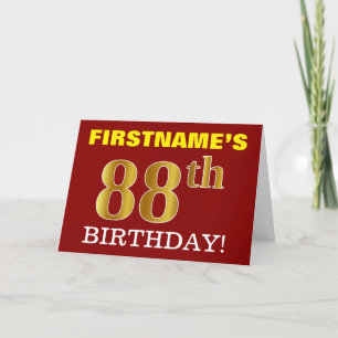 Rött kort för födelsedag "för 88th FÖDELSEDAG" för