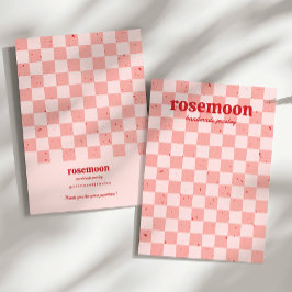 Rött kort för Retro Checkated Jewellry Card Red
