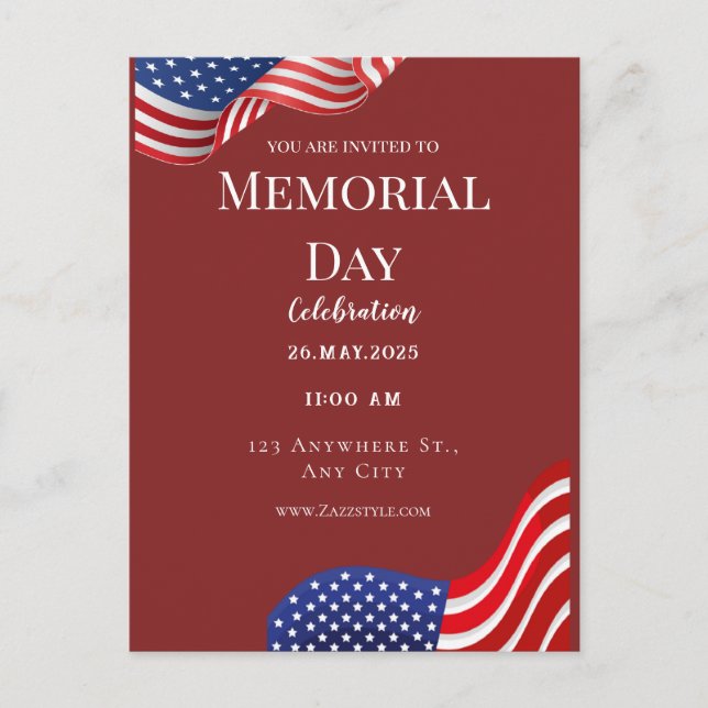 Rött kort för vit minnesdag - Helgdag (Framsida)