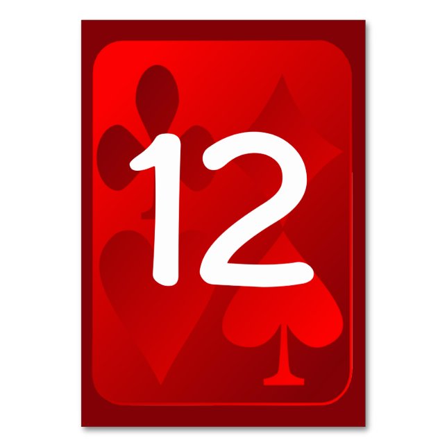 Rött kort Kostym Personligt bröllp Bordsnummer (Framsidan)