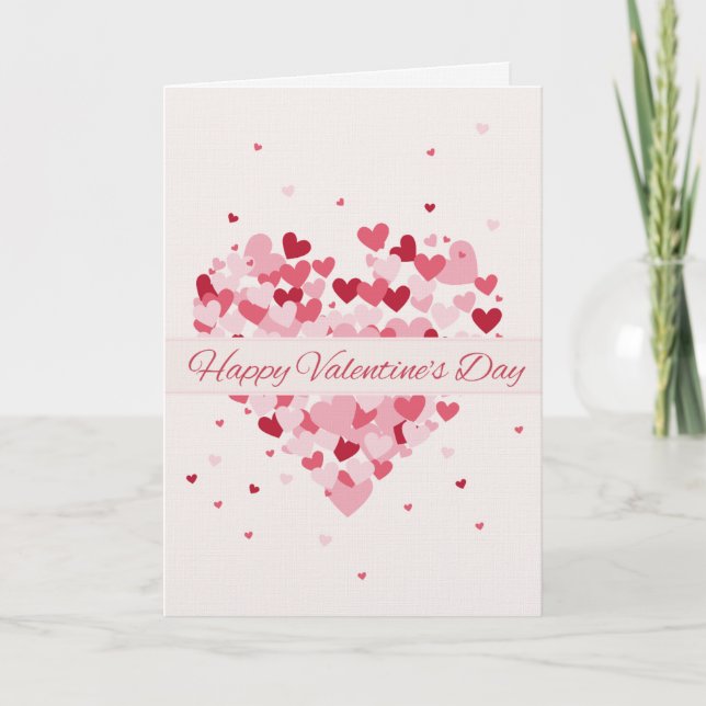 Rött kort med I Love You Alla hjärtansdags-kort (Framsida)