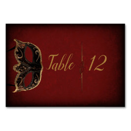 Rött kort och Guld Masquerakort Bröllop Bord
