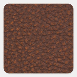 Rött läder fyrkantigt klistermärke