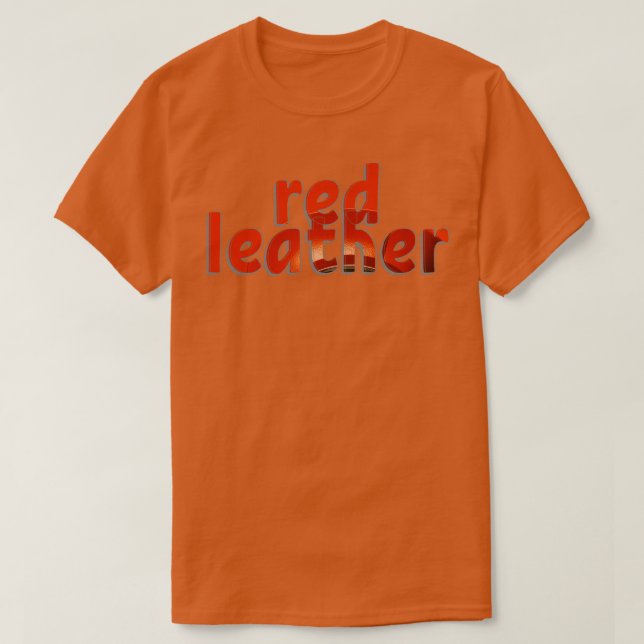 rött läder t shirt (Design framsida)