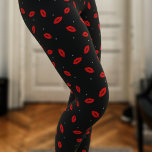 Rött läpplock Skriv ut lipstick Svart beniggar Leggings<br><div class="desc">Slumpmässiga kyssar - den bästa typen av kyssar att ta emot. Lämplig för varje daglig bära och inte bara för valentineser.</div>