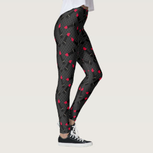 Rött läppstift leggings