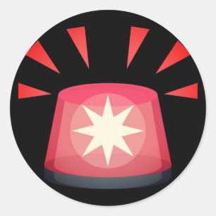 Rött larma ljusa Emoji Runt Klistermärke
