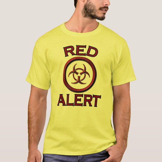 Rött larma tee (Framsida)
