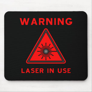 Rött laser-varningssymbol Mousepad Musmatta