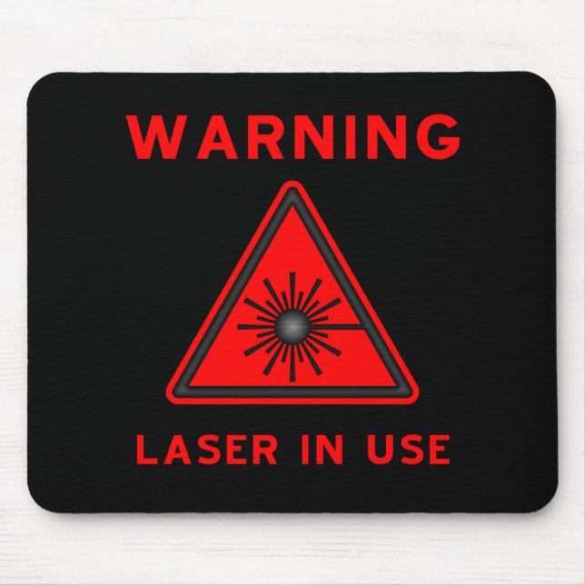Rött laser-varningssymbol Mousepad Musmatta (Framsidan)
