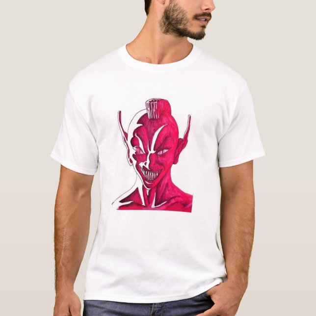 Rött leende tee shirt (Framsida)