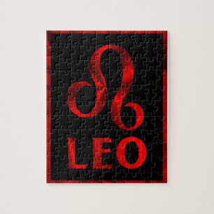 Rött Leo horoskopsymbol Pussel