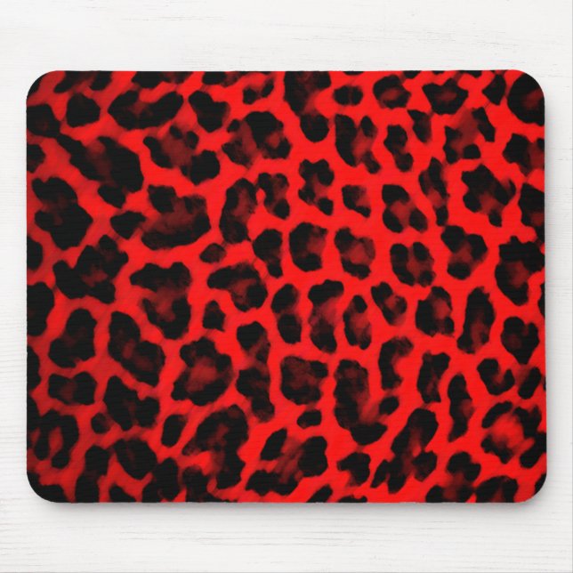 Rött Leopardtryck Musmatta (Framsidan)