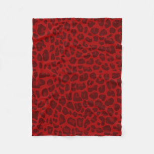 Rött leopardtryckmönster fleecefilt