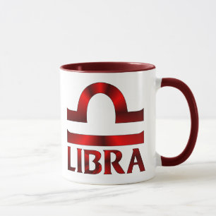 Rött Librahoroskopsymbol Mugg