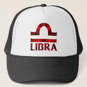 Rött Librahoroskopsymbol Truckerkeps