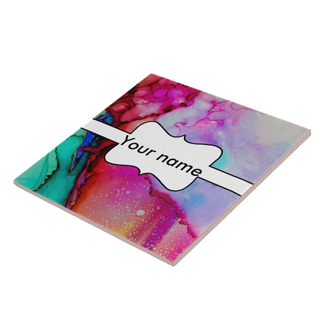 Rött lilagröntbläck kakelplatta (Sidan)