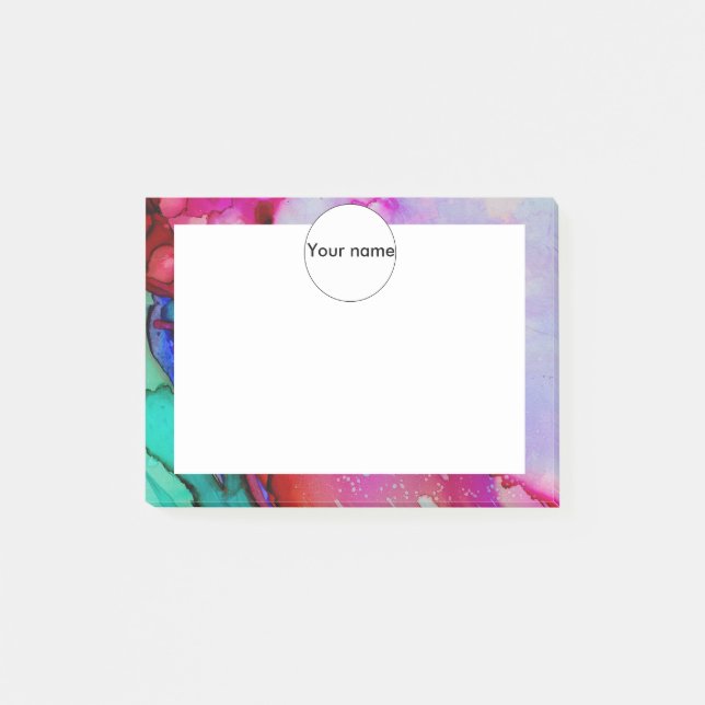 Rött lilagröntbläck post-it block (Framsida)