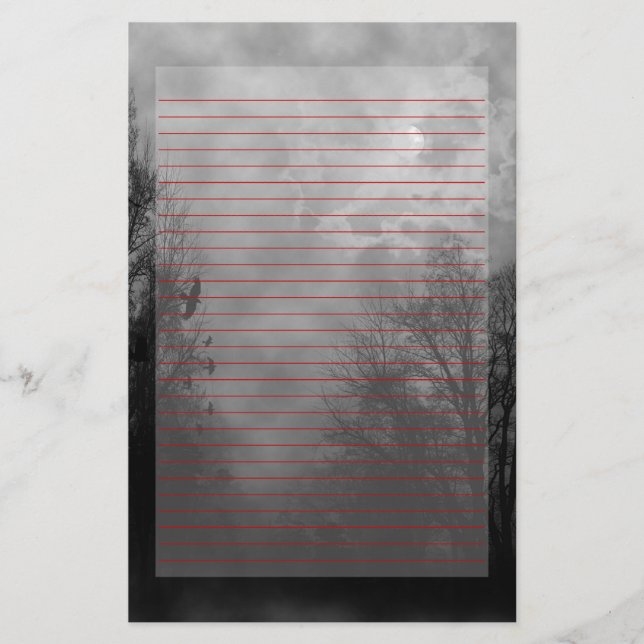 Rött linda Himmel-stationeriet Brevpapper (Framsida)