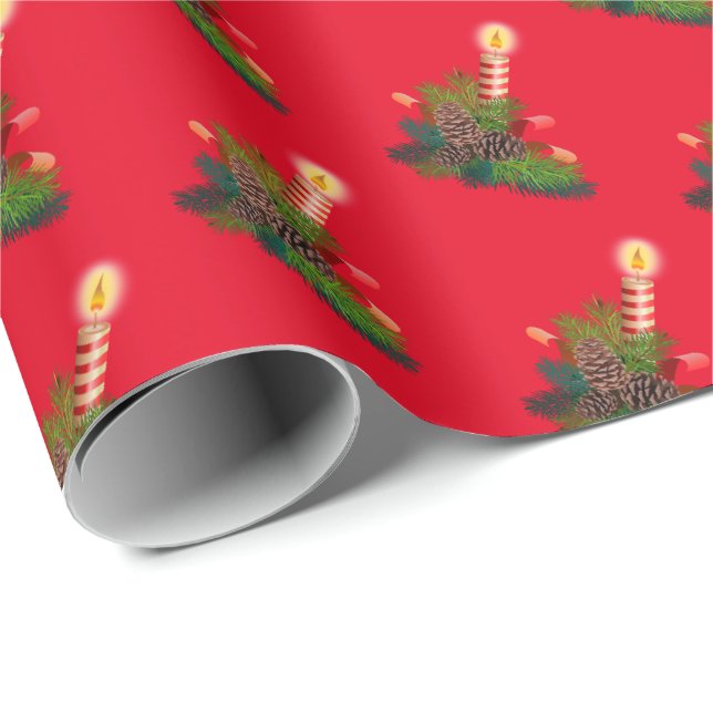 Rött ljus tema semester jul presentinslagning presentpapper (Rullad Hörn)