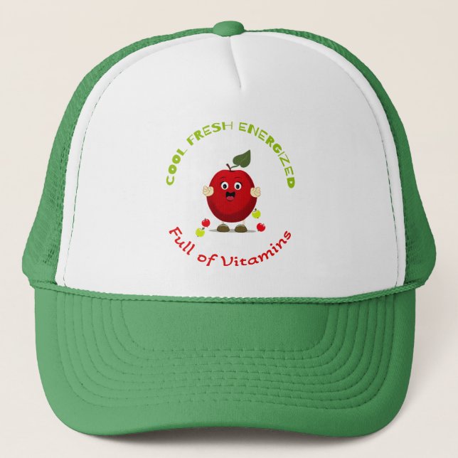 Rött lustigt äpple keps (Framsida)