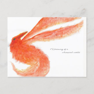 Rött målat Mythical Bird Postcards Vykort